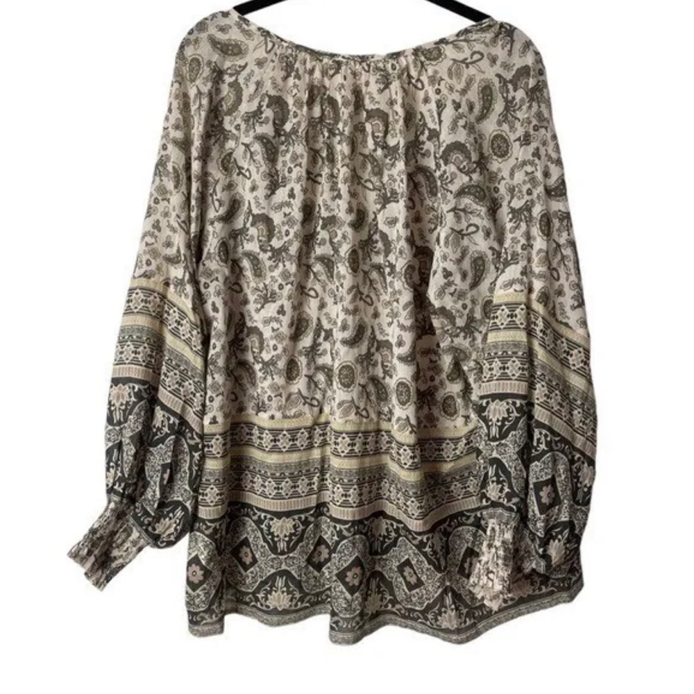 SPELL & THE GYPSY COLLECTIVE Women’s Ivory Paisley Ash Blouse Size L OVERSIZED - Picture 7 of 8